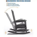 Fauteuil à bascule d'extérieur, chaise de jardin toutes saisons, chaises de patio résistantes aux intempéries, fauteuil à bascule en PEHD pour adultes, bascule de véranda pour jardin, terrasse de cour
