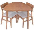 Ensemble de table moderne 3 pièces GDFStudio Delgado avec 2 chaises en bois courbé