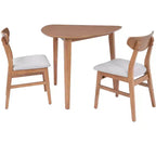 Ensemble de table moderne 3 pièces GDFStudio Delgado avec 2 chaises en bois courbé