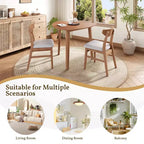 Ensemble de table moderne 3 pièces GDFStudio Delgado avec 2 chaises en bois courbé