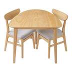 Ensemble de table moderne 3 pièces GDFStudio Delgado avec 2 chaises en bois courbé