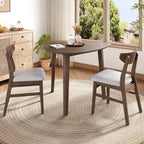 Ensemble de table moderne 3 pièces GDFStudio Delgado avec 2 chaises en bois courbé