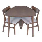 Ensemble de table moderne 3 pièces GDFStudio Delgado avec 2 chaises en bois courbé