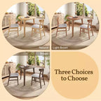 Ensemble de table moderne 3 pièces GDFStudio Delgado avec 2 chaises en bois courbé