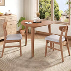 Ensemble de table moderne 3 pièces GDFStudio Delgado avec 2 chaises en bois courbé