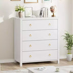 Commode haute à 4 tiroirs - Meuble de rangement 37 pour chambre, placard, chambre d'enfant, salon et couloir