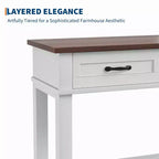 Acekool 54 Table d'entrée de ferme avec 3 tiroirs et 2 étagères ouvertes, console pour salon ou couloir