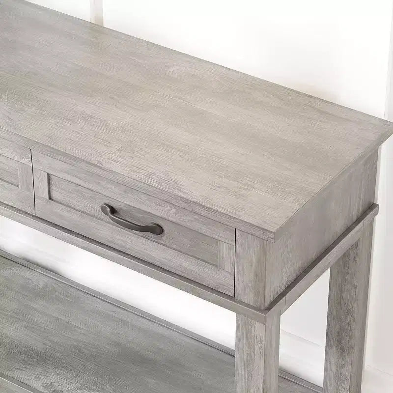 Acekool 54 Table d'entrée de ferme avec 3 tiroirs et 2 étagères ouvertes, console pour salon ou couloir