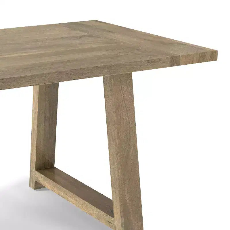 Table à manger de ferme Aeris de 183 cm en manguier massif