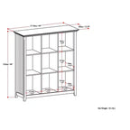 Bibliothèque et unité de rangement transitionnelles Normandie en BOIS MASSIF, 9 cubes, 48 po x 44 po