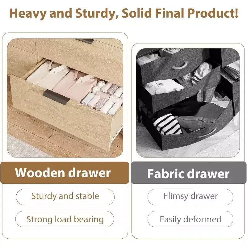 6 commodes pour chambre à coucher, commode de 120 cm de large avec prises de courant, commode de rangement en bois pour le salon