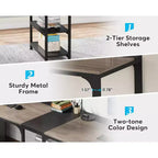Bureau d'ordinateur double Lantine de 90,5 pouces, grande table d'étude pour deux personnes