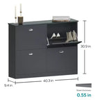 Meuble à chaussures en bois, meuble à chaussures fin et étroit dissimulé avec 4 tiroirs pour entrée, hall d'entrée, couloir, chambre