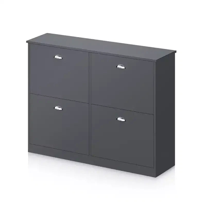 Meuble à chaussures en bois, meuble à chaussures fin et étroit dissimulé avec 4 tiroirs pour entrée, hall d'entrée, couloir, chambre