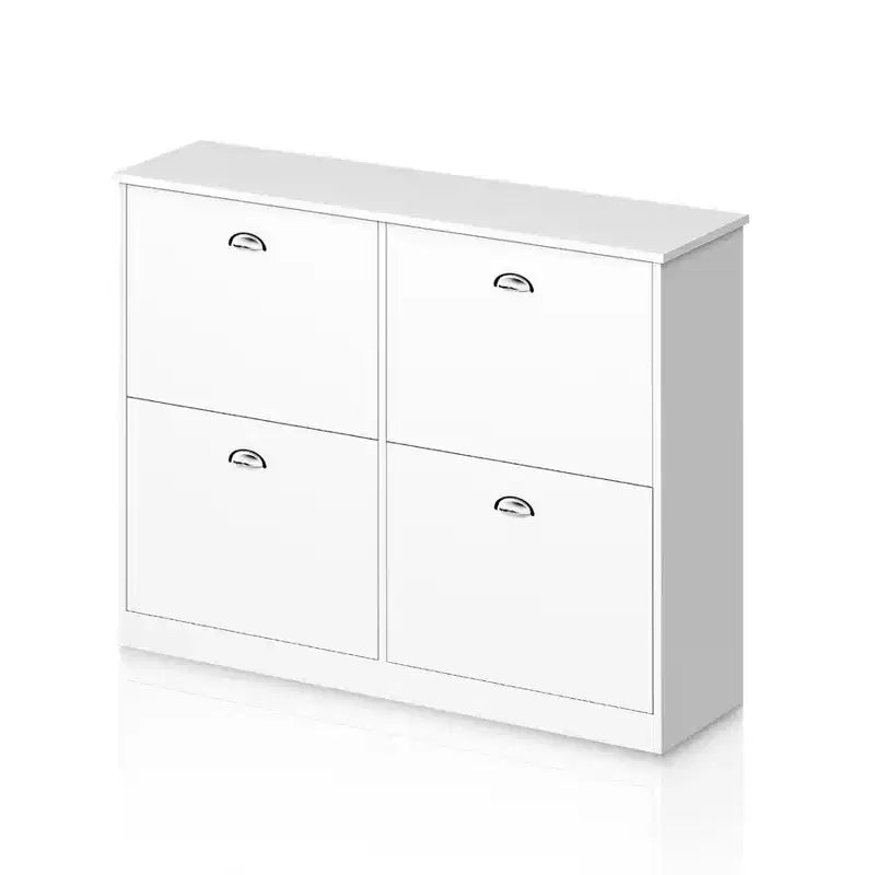 Meuble à chaussures en bois, meuble à chaussures fin et étroit dissimulé avec 4 tiroirs pour entrée, hall d'entrée, couloir, chambre