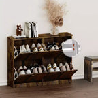 Meuble à chaussures en bois, meuble à chaussures fin et étroit dissimulé avec 4 tiroirs pour entrée, hall d'entrée, couloir, chambre