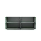 Buffet/bahut console TV 60" style moderne du milieu du siècle avec rangement, étagères réglables et motif géométrique
