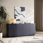 Buffet/bahut console TV 60" style moderne du milieu du siècle avec rangement, étagères réglables et motif géométrique