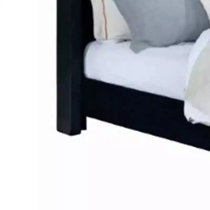 Lit Queen Size Royal Hampton, Tête de lit à Oreilles en Velours Noir