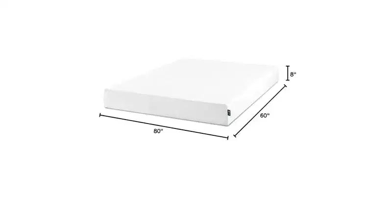 Matelas en mousse à mémoire de forme Zinus 8" Queen au thé vert, sans fibre de verre, fermeté moyenne, soulagement de la pression zoné, mousses et tissus certifiés sûrs.