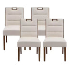 Christopher Knight Home Inho Chaises de salle à manger sans accoudoirs rembourrées en bois d'hévéa moderne (Lot de 4)