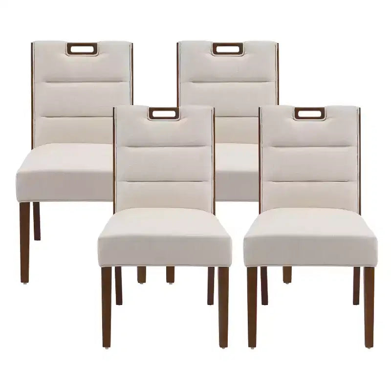 Christopher Knight Home Inho Chaises de salle à manger sans accoudoirs rembourrées en bois d'hévéa moderne (Lot de 4)