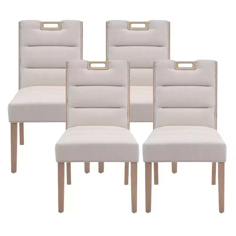 Christopher Knight Home Inho Chaises de salle à manger sans accoudoirs rembourrées en bois d'hévéa moderne (Lot de 4)