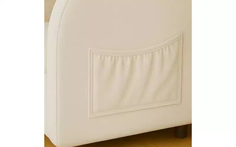 JVNOXK Fauteuil convivial pour animaux de compagnie de 27 pouces avec oreilles de lapin, cachette intégrée pour chat/chien et poches latérales, canapé-chaise confortable à double usage, beige