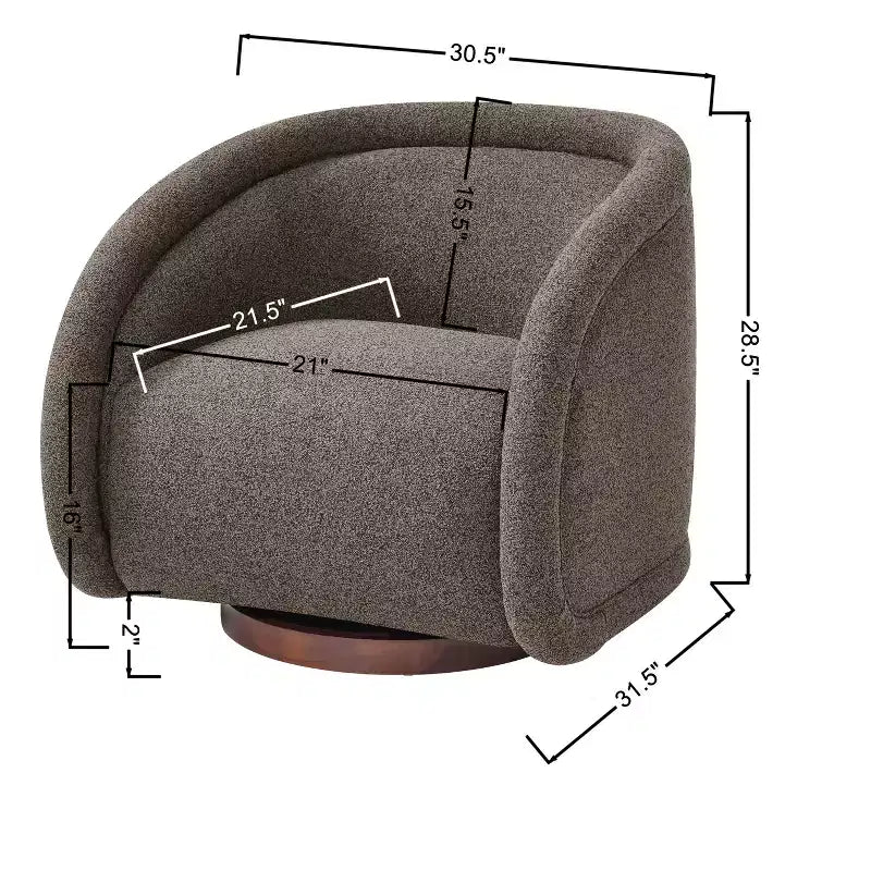 Fauteuil pivotant moderne Sabbo en bouclette avec base en bois massif Christopher Knight Home