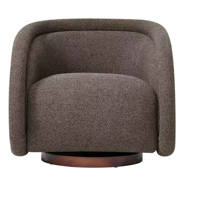 Fauteuil pivotant moderne Sabbo en bouclette avec base en bois massif Christopher Knight Home