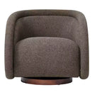 Fauteuil pivotant moderne Sabbo en bouclette avec base en bois massif Christopher Knight Home