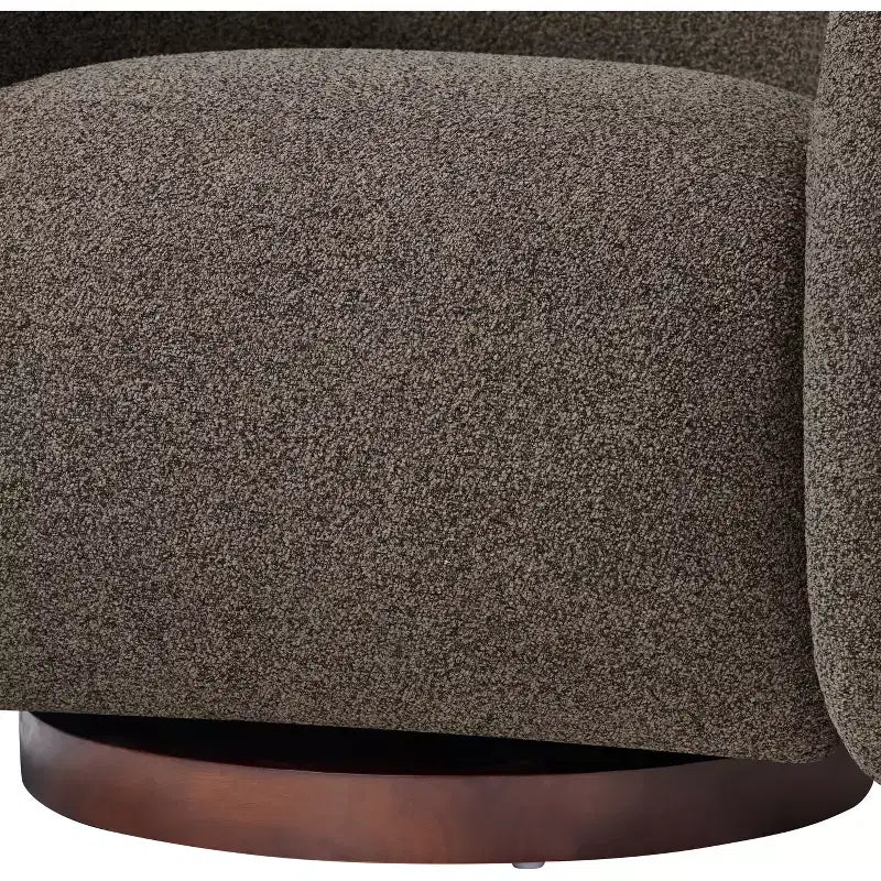 Fauteuil pivotant moderne Sabbo en bouclette avec base en bois massif Christopher Knight Home
