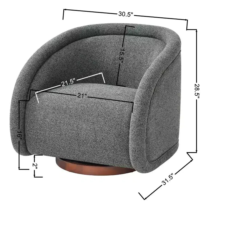 Fauteuil pivotant moderne Sabbo en bouclette avec base en bois massif Christopher Knight Home