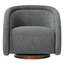 Fauteuil pivotant moderne Sabbo en bouclette avec base en bois massif Christopher Knight Home