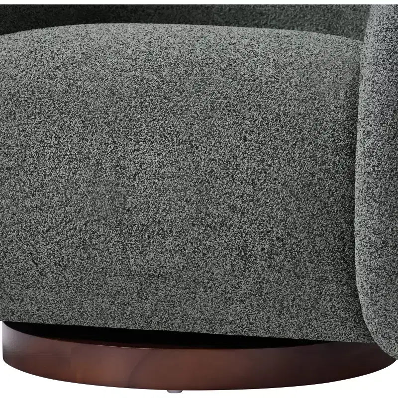 Fauteuil pivotant moderne Sabbo en bouclette avec base en bois massif Christopher Knight Home
