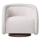 Fauteuil pivotant moderne Sabbo en bouclette avec base en bois massif Christopher Knight Home