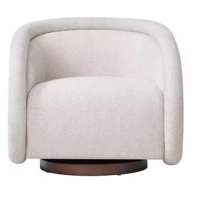 Fauteuil pivotant moderne Sabbo en bouclette avec base en bois massif Christopher Knight Home