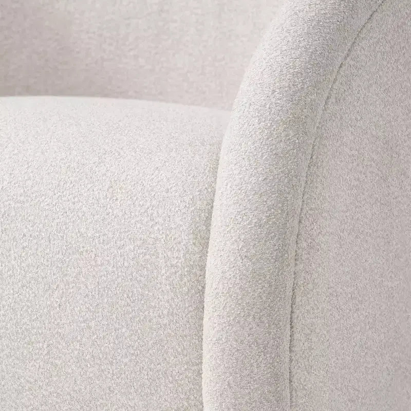 Fauteuil pivotant moderne Sabbo en bouclette avec base en bois massif Christopher Knight Home