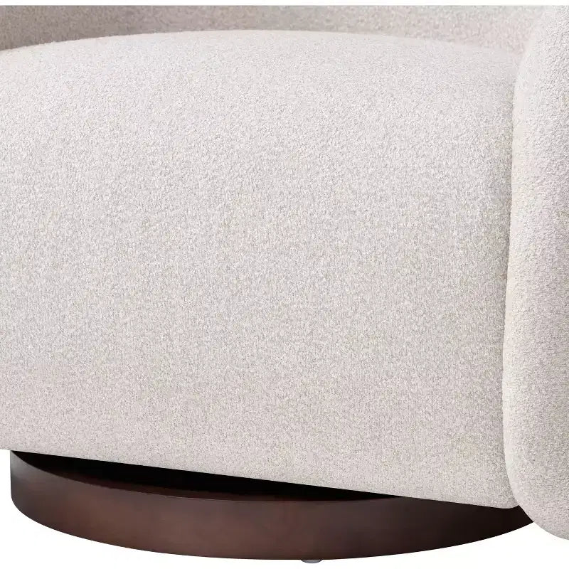 Fauteuil pivotant moderne Sabbo en bouclette avec base en bois massif Christopher Knight Home