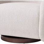 Fauteuil pivotant moderne Sabbo en bouclette avec base en bois massif Christopher Knight Home