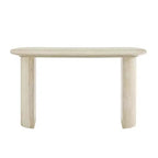Console moderne Table d'entrée Table d'appoint de canapé Table d'appoint minimaliste avec bord arrondi et motif marbre Faux MARS - ModernLuxe