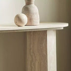 Console moderne Table d'entrée Table d'appoint de canapé Table d'appoint minimaliste avec bord arrondi et motif marbre Faux MARS - ModernLuxe