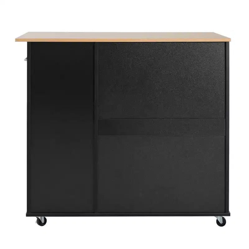Chariot de cuisine roulant Christopher Knight Home Rulla avec rangement et 3 tiroirs, noir