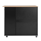 Chariot de cuisine roulant Christopher Knight Home Rulla avec rangement et 3 tiroirs, noir