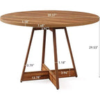 Table à manger ronde Lantine de 39 pouces pour 2-4 personnes, table de cuisine ronde de ferme, table à dîner en bois, petite table de bistrot pour restaurant, marron