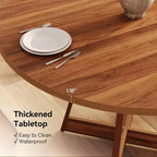 Table à manger ronde Lantine de 39 pouces pour 2-4 personnes, table de cuisine ronde de ferme, table à dîner en bois, petite table de bistrot pour restaurant, marron