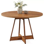 Table à manger ronde Lantine de 39 pouces pour 2-4 personnes, table de cuisine ronde de ferme, table à dîner en bois, petite table de bistrot pour restaurant, marron