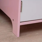 Etokfoks Ensemble bureau et chaise pour enfants avec tableau blanc Grand meuble de rangement pour l'art et les études 90x45x85 cm Rose