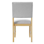 Ensemble de salle à manger minimaliste pour 4 personnes, ensemble de salle à manger rectangulaire 5 pièces en bois massif avec 4 chaises rembourrées pour salle à manger, finition bois naturel