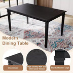 Ensemble de salle à manger rétro GDFStudio Griffin 6 pièces avec table rectangulaire en bois, 4 chaises et un banc